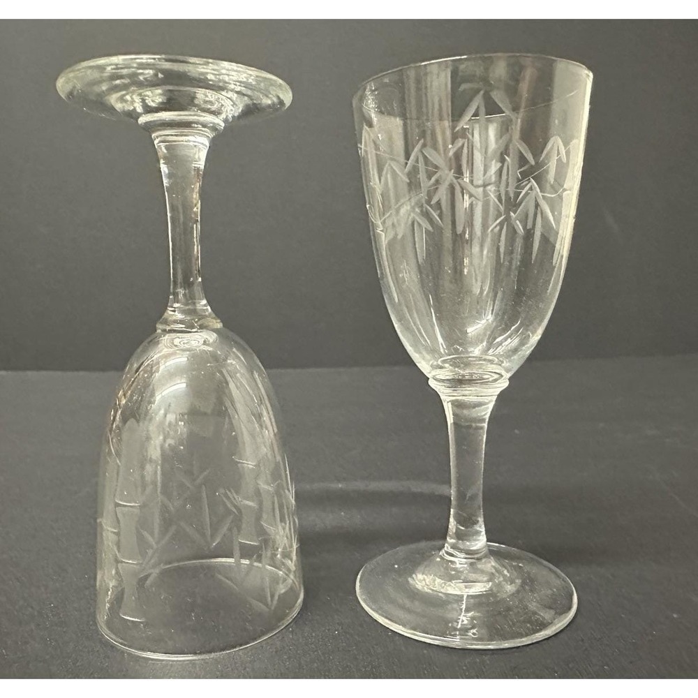 Noritake Bamboo Cordial Glasses 3 5/8" Tiki Bar MCM Japan Vtg 50s Liqueur Shot - Picture 3 of 7